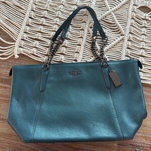 Coach Ava Chain Tote Turquoise